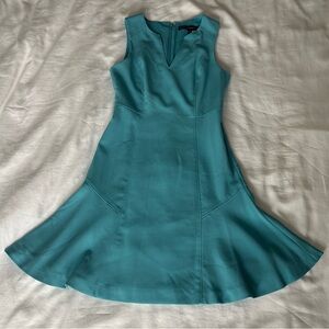 White House Black Market Teal Fit and Flare Dress